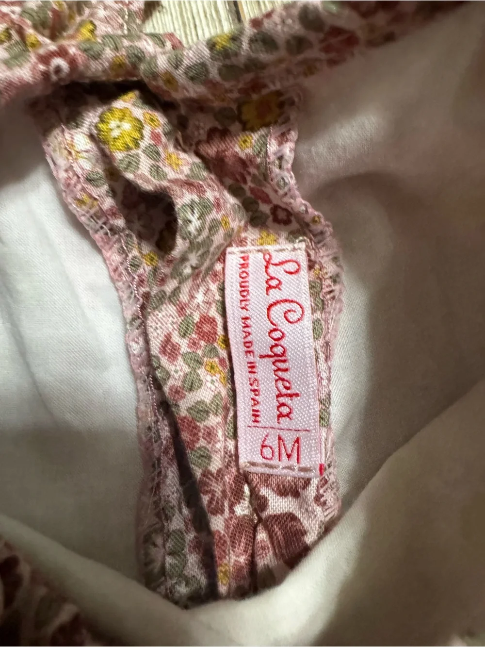 La Coqueta Spain baby girls 6m fall floral dress bloomer set retails $135